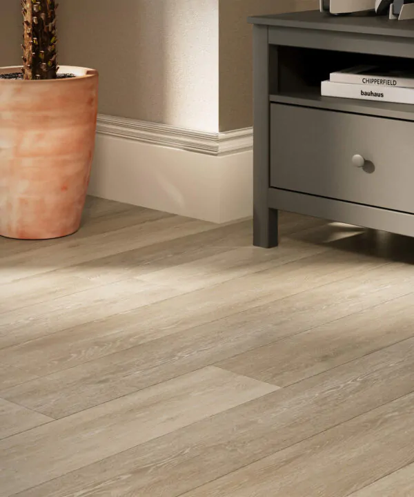 Vinyl Flooring with Offwhite Wooden Texture